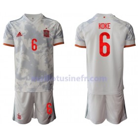 Maillot de Foot Espagne KOKE 6 Extérieur UEFA EURO 2020 - Enfant